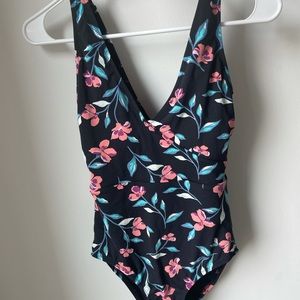 Floral one piece bathing suit